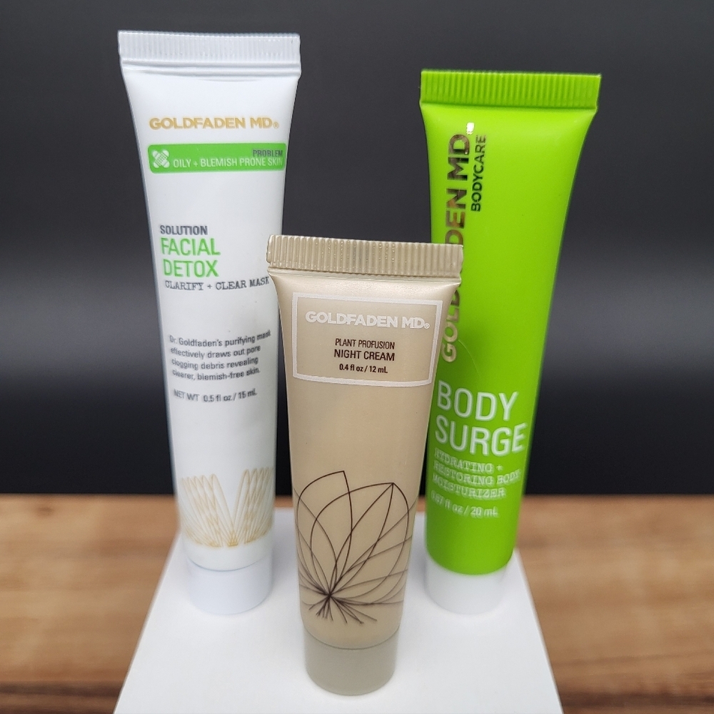Goldfaden MD Skincare Trio: Clear Mask, Night Cream, Body Moisturizer, New